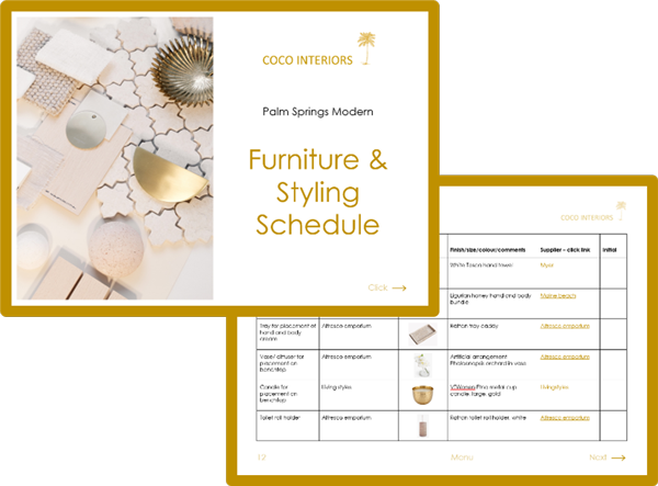 Palm Springs Modern Furniture Schedule